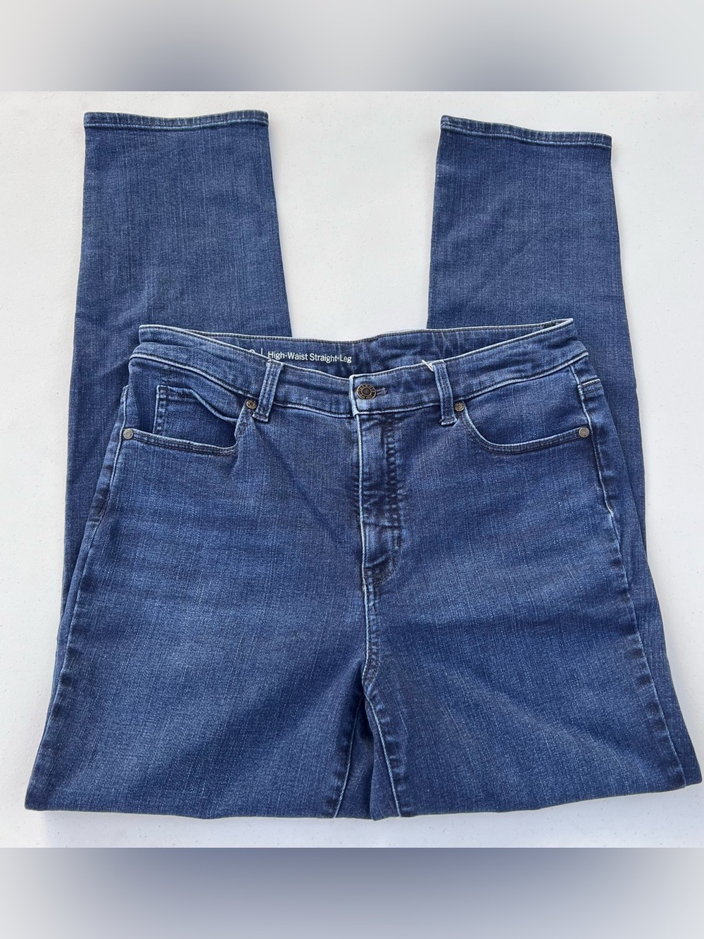 Talbots High-Rise Straight-Leg Jeans in Denim Blue